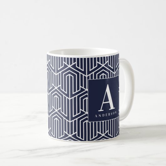 geometrisches Muster, initial/monogramm Kaffeetasse (VorderseiteRechts)