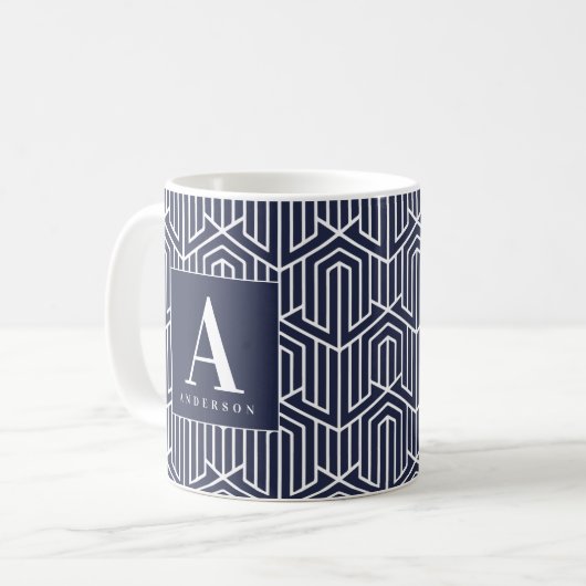 geometrisches Muster, initial/monogramm Kaffeetasse (Vorderseite Links)
