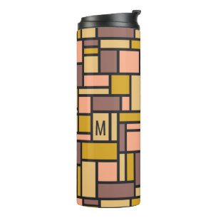 Geometrisches Muster, kundenspezifisch, monogramm Thermosbecher
