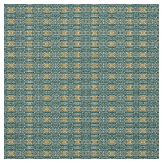 Geometrisches Muster Kupfer-Türkisgewebe Stoff (Muster)