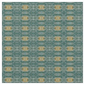 Geometrisches Muster Kupfer-Türkisgewebe Stoff (Nahaufnahme)