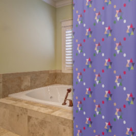 Geometrisches Muster Lavendel Duschvorhang