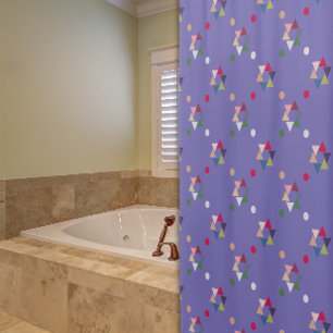 Geometrisches Muster Lavendel Duschvorhang