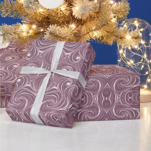Geometrisches Muster | Lavendel-Swirbel Geschenkpapier (Feiertage)