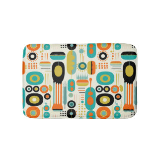 Geometrisches Muster Lebendige Retro-Moderne der M Badematte