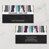 Geometrisches Muster | Leder | Kunstmuster Visitenkarte (Vorne/Hinten)