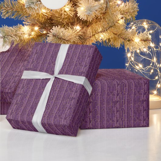 Geometrisches Muster | Lila Deco Bögen Geschenkpapier (Feiertage)