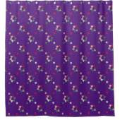 Geometrisches Muster lila Duschvorhang (Vorderseite)