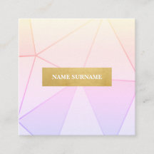 Geometrisches Muster - Lila Gold Square-Visitenkar