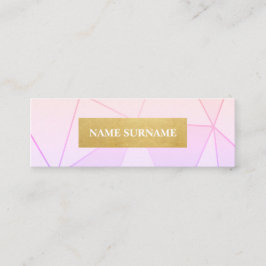 Geometrisches Muster-lila Goldminigeschäfts-Karte Mini Visitenkarte