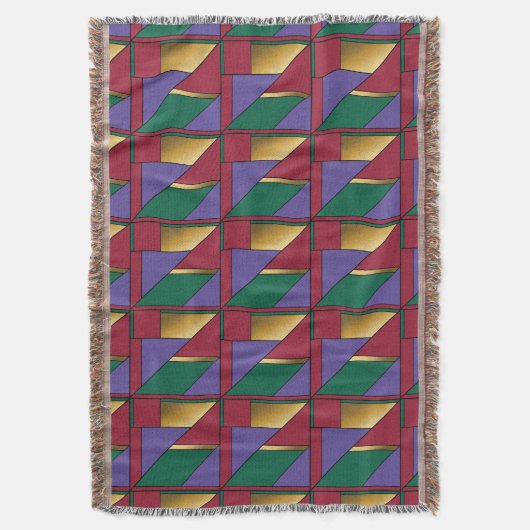 Geometrisches Muster, Lila-grün Decke (Vorderseite Vertikal)