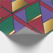 Geometrisches Muster, Lila-grün Geschenkpapier (Ecke)