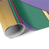 Geometrisches Muster, Lila-grün Geschenkpapier (Rolleneckpunkt)
