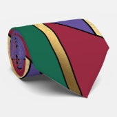 Geometrisches Muster, Lila-grün Krawatte (Gerollt)