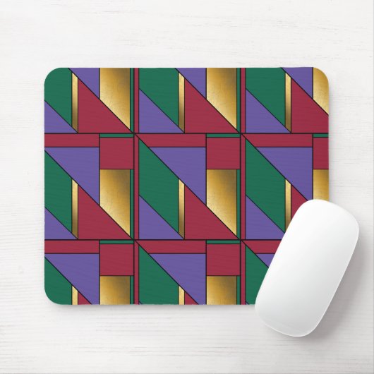 Geometrisches Muster, Lila-grün Mousepad (Mit Mouse)