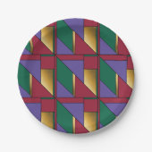 Geometrisches Muster, Lila-grün Pappteller (Vorderseite)