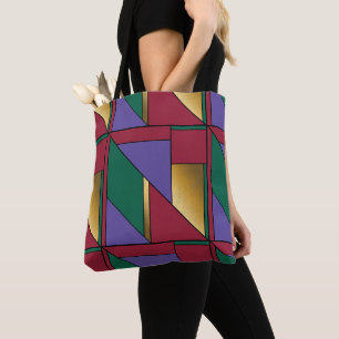 Geometrisches Muster, Lila-grün Tasche