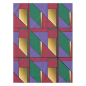 Geometrisches Muster, Lila-grün Tischdecke (Vorderseite)