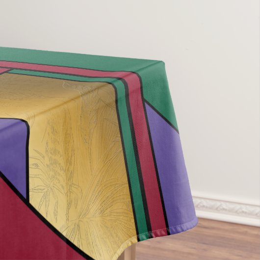 Geometrisches Muster, Lila-grün Tischdecke (Beispiel)