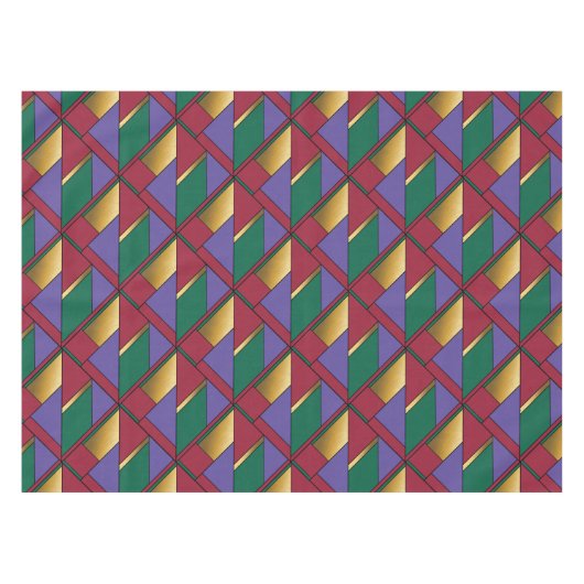 Geometrisches Muster, Lila-grün Tischdecke (Vorderseite (Horizontal))