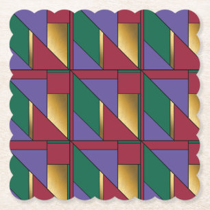 Geometrisches Muster, Lila-grün Untersetzer