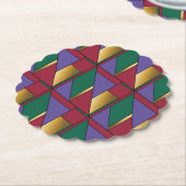 Geometrisches Muster, Lila-grün Untersetzer (angewinkelt)