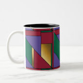 Geometrisches Muster, Lila-grün Zweifarbige Tasse (Links)