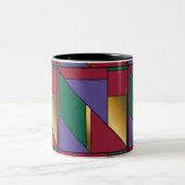 Geometrisches Muster, Lila-grün Zweifarbige Tasse (Mittel)