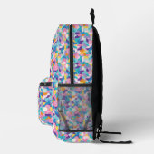 Geometrisches Muster lila und rosa Bedruckter Rucksack (Rechts)