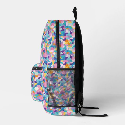 Geometrisches Muster lila und rosa Bedruckter Rucksack (Rechts)