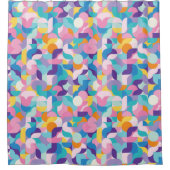 Geometrisches Muster lila und rosa Duschvorhang (Vorderseite)