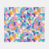 Geometrisches Muster lila und rosa Fleecedecke (Vorderseite (Horizontal))