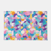 Geometrisches Muster lila und rosa Fußmatte (Vorderseite)