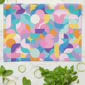 Geometrisches Muster lila und rosa Geschirrtuch (Gefaltet)