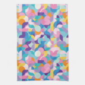 Geometrisches Muster lila und rosa Geschirrtuch (Vertikal)
