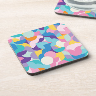 Geometrisches Muster lila und rosa Getränkeuntersetzer