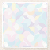 Geometrisches Muster lila und rosa Glasuntersetzer (Rückseite)