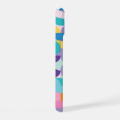 Geometrisches Muster lila und rosa iPhone 15 Hülle (Rechte Seite)