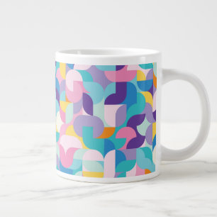 Geometrisches Muster lila und rosa Jumbo-Tasse