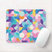 Geometrisches Muster lila und rosa Mousepad (Mit Mouse)