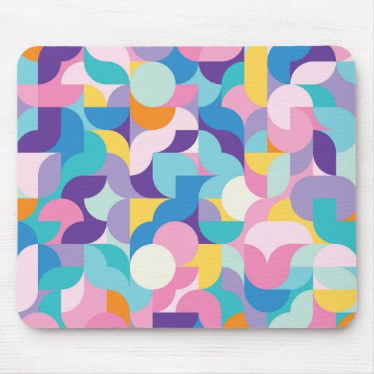 Geometrisches Muster lila und rosa Mousepad (Vorne)