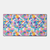 Geometrisches Muster lila und rosa Schreibtischunterlage (Vorderseite)