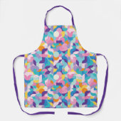 Geometrisches Muster lila und rosa Schürze (Vorderseite)