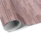 Geometrisches Muster | Mauve Deco Prisma Geschenkpapier (Rolleneckpunkt)
