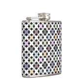 Geometrisches Muster, mehrfarbig Flachmann (Rechts)