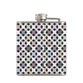 Geometrisches Muster, mehrfarbig Flachmann (Rückseite)