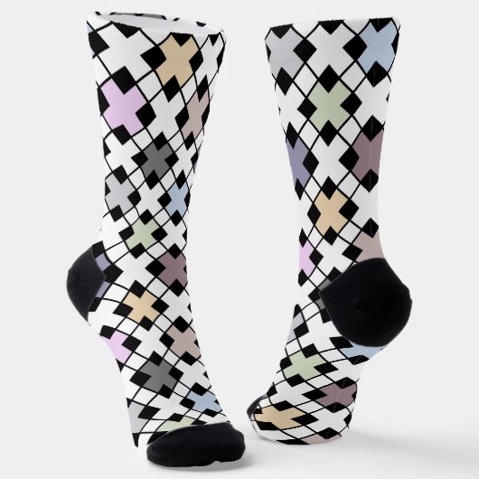 Geometrisches Muster, mehrfarbig Socken (Gewinkelt)