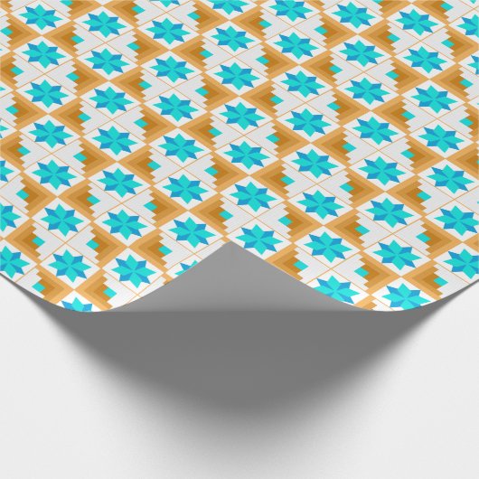 Geometrisches Muster, mehrfarbiges Patchwork Geschenkpapier (Ecke)