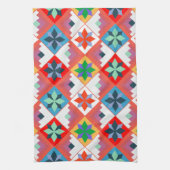 Geometrisches Muster, mehrfarbiges Patchwork Geschirrtuch (Vertikal)