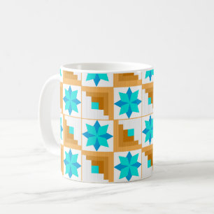 Geometrisches Muster mehrfarbiges Patchwork Kaffeetasse